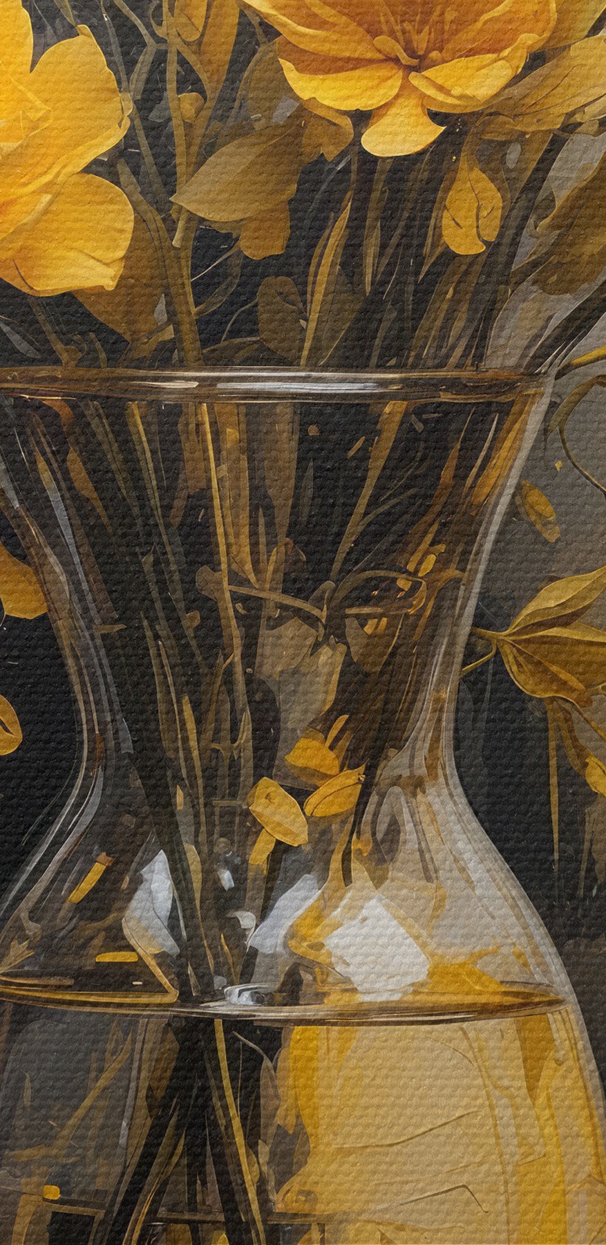 Vase with yellow flowers Vase with yellow flowers