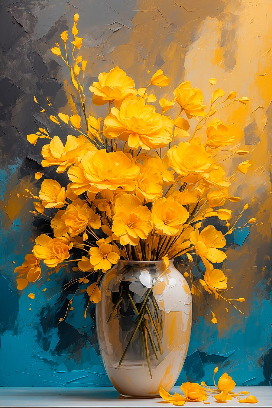 Vaas met gele bloemen Vaas met gele bloemen