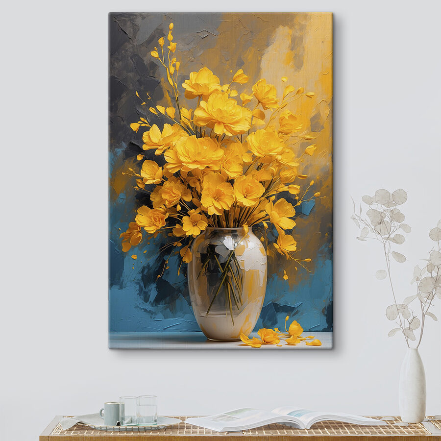 Vaas met gele bloemen Vaas met gele bloemen