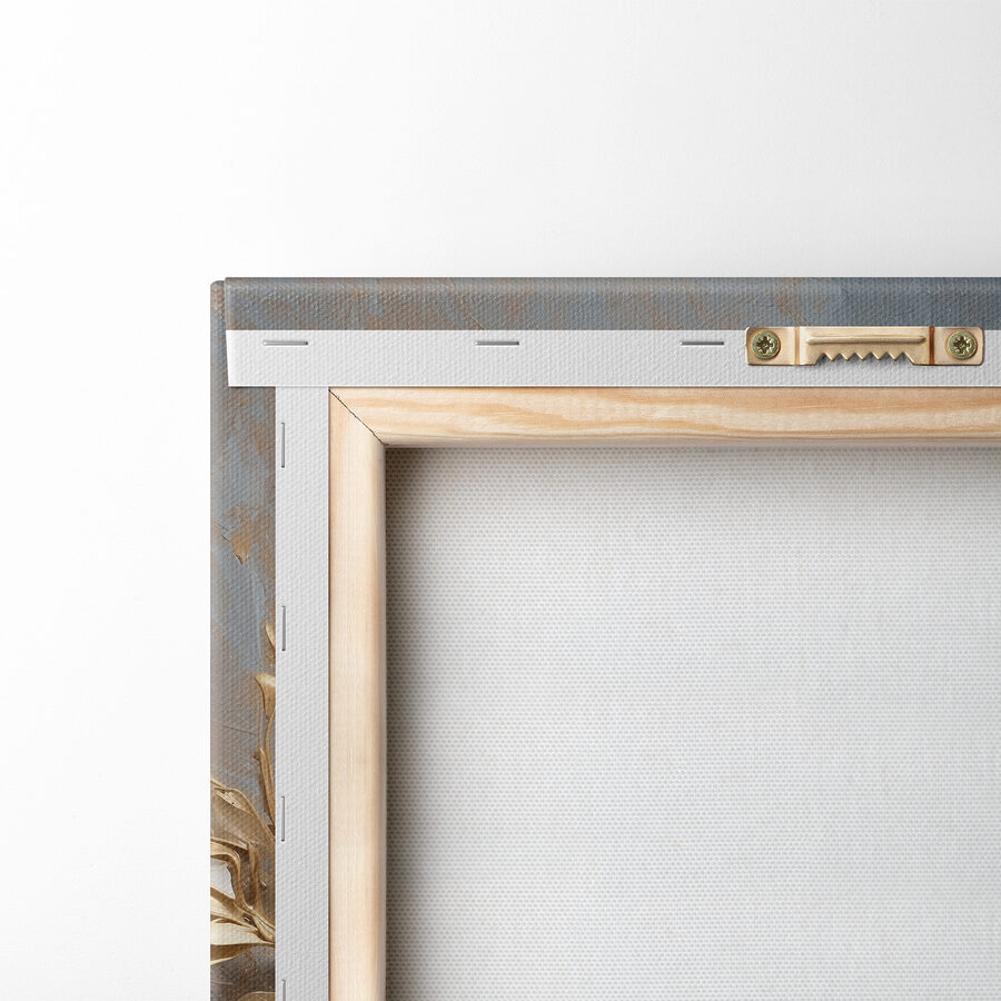Witte bloem met metallic blad