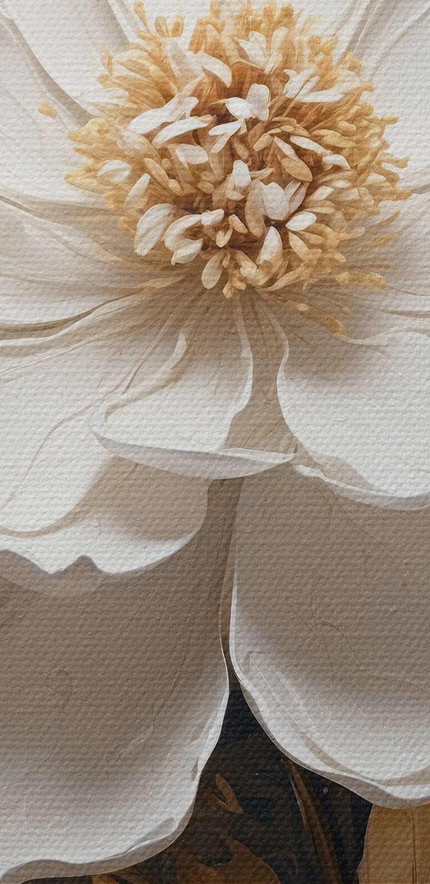Witte bloem met metallic blad