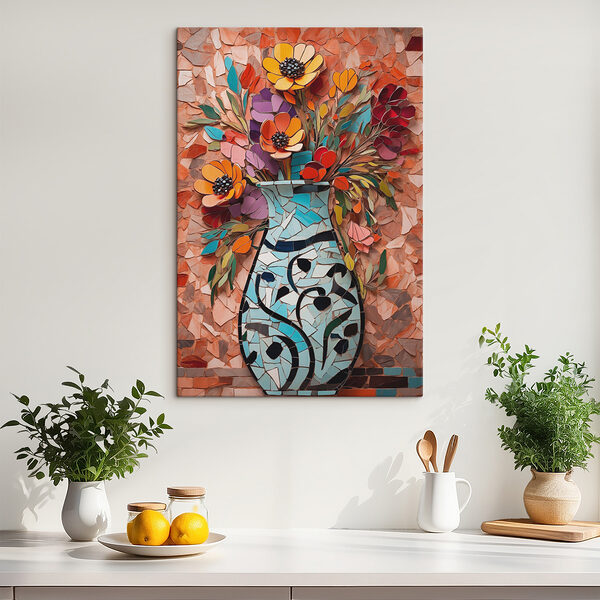 Mozaïek van bloemen in een vaas Mozaïek van bloemen in een vaas