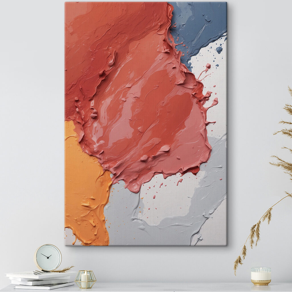 Colorful swirls of paint blend together