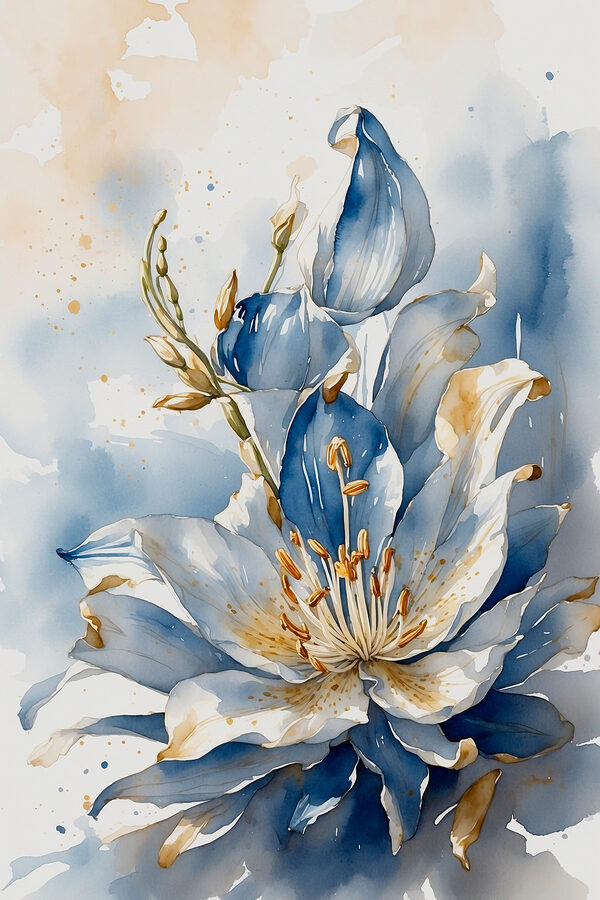 Aquarel van een bloem Aquarel van een bloem