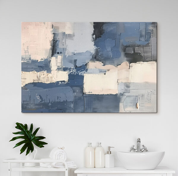Schilderen van verschillende tinten blauw en wit Canvas Schilderijen Schilderen van verschillende tinten blauw en wit