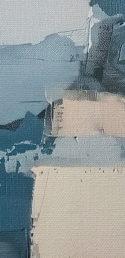 Painting of different shades of blue and white