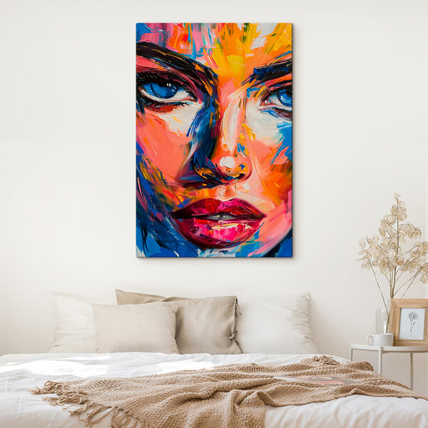 Schilderij van een vrouw’s gezicht Schilderij van een vrouw’s gezicht