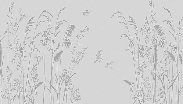 Vogels vliegen over hoog gras Vogels vliegen over hoog gras