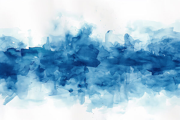 Blauw en wit aquarel Blauw en wit aquarel