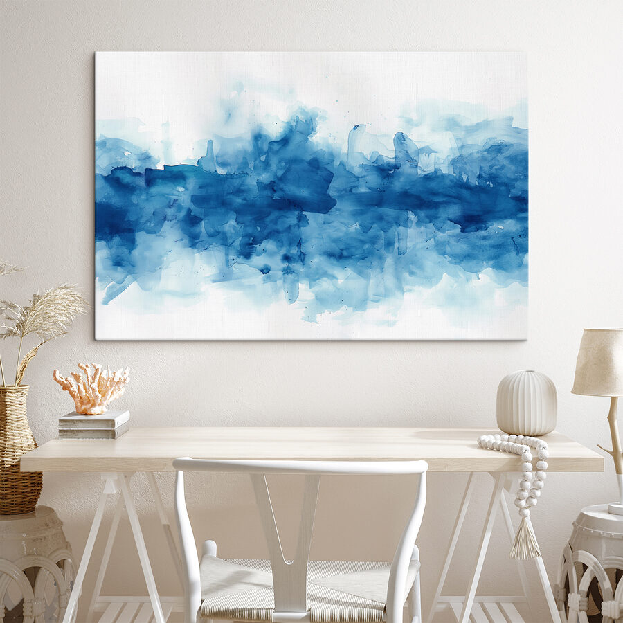 Blauw en wit aquarel Blauw en wit aquarel