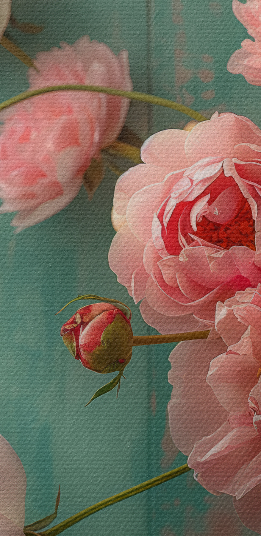Vaas met roze bloemen