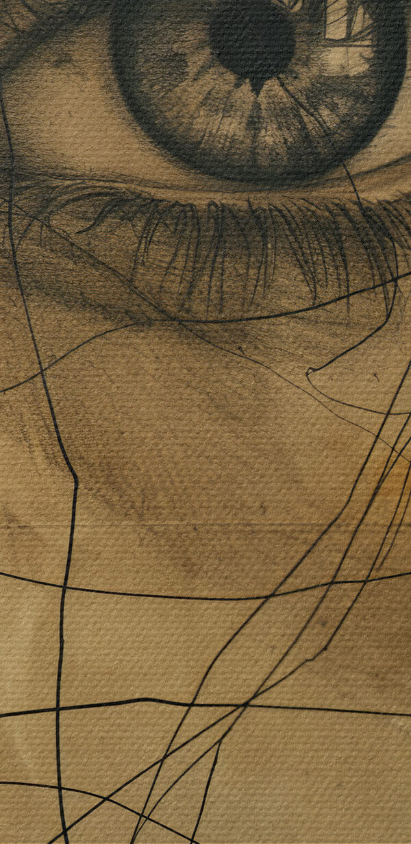 Tekening van een vrouwelijk oog Tekening van een vrouwelijk oog