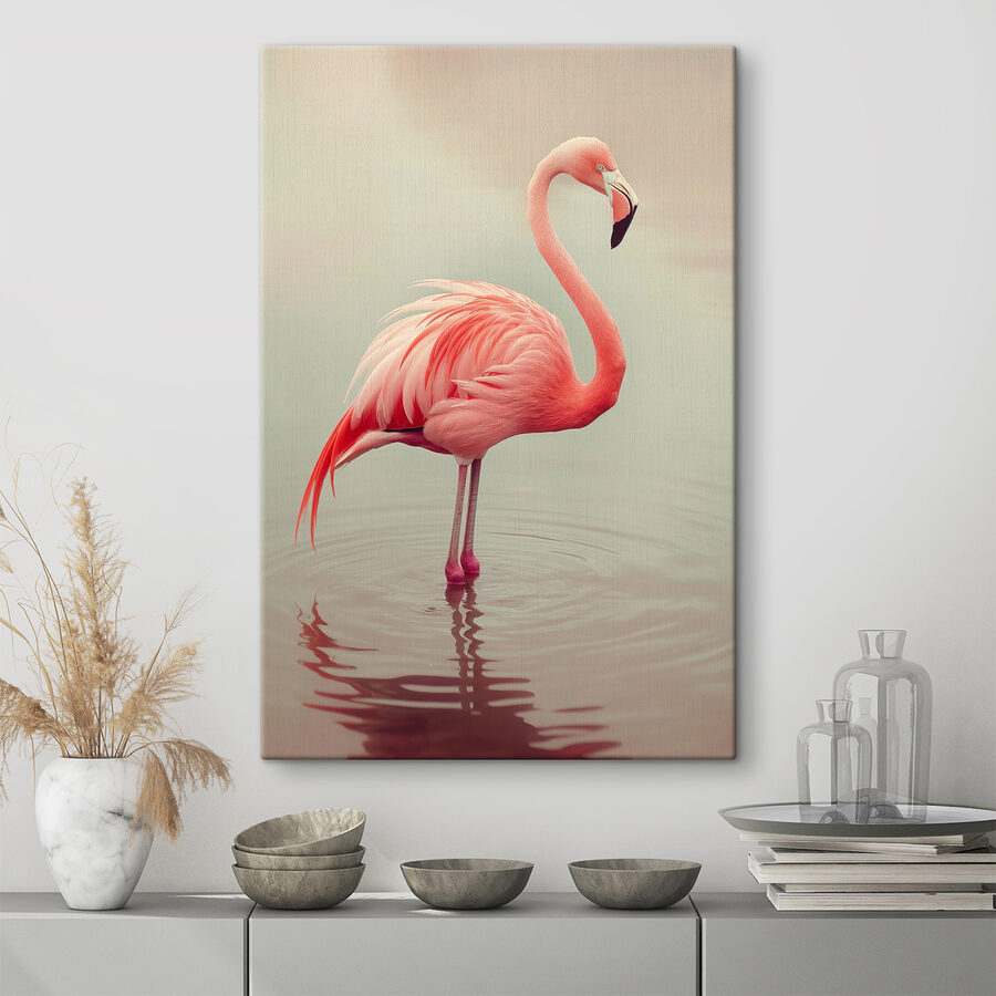 Flamingo staand in water