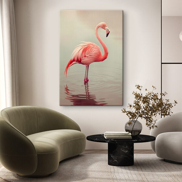 Flamingo staand in water Flamingo staand in water