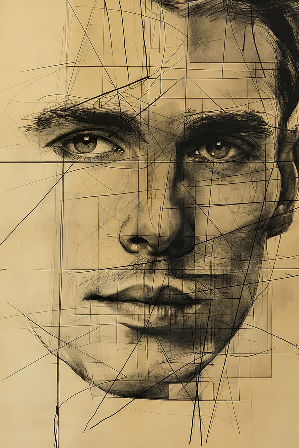 Tekening van een man’s gezicht Tekening van een man’s gezicht