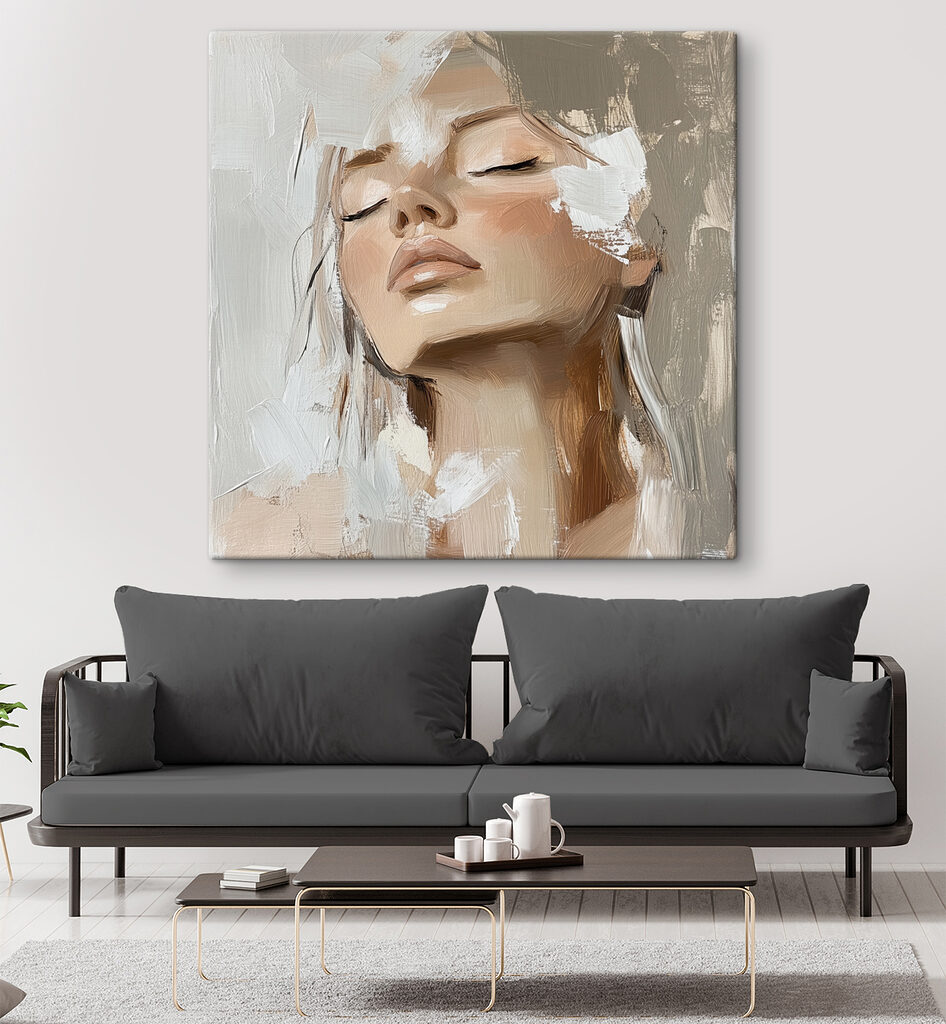 Woman with her eyes closed