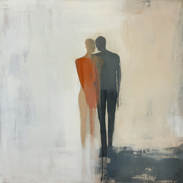 Schilderij van een paar mensen Schilderij van een paar mensen