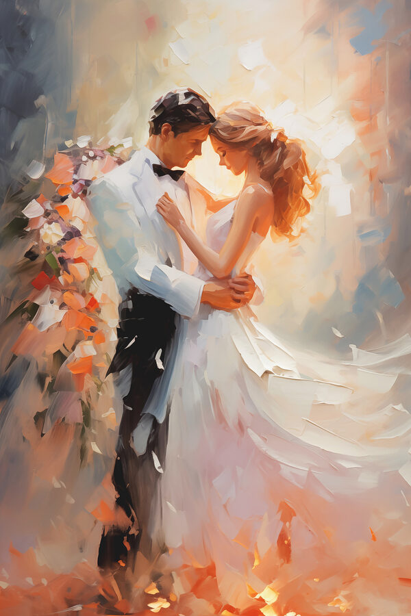 Schilderij van een dansende man en vrouw Schilderij van een dansende man en vrouw