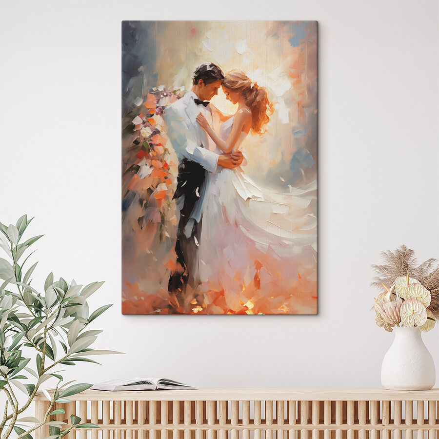 Schilderij van een dansende man en vrouw