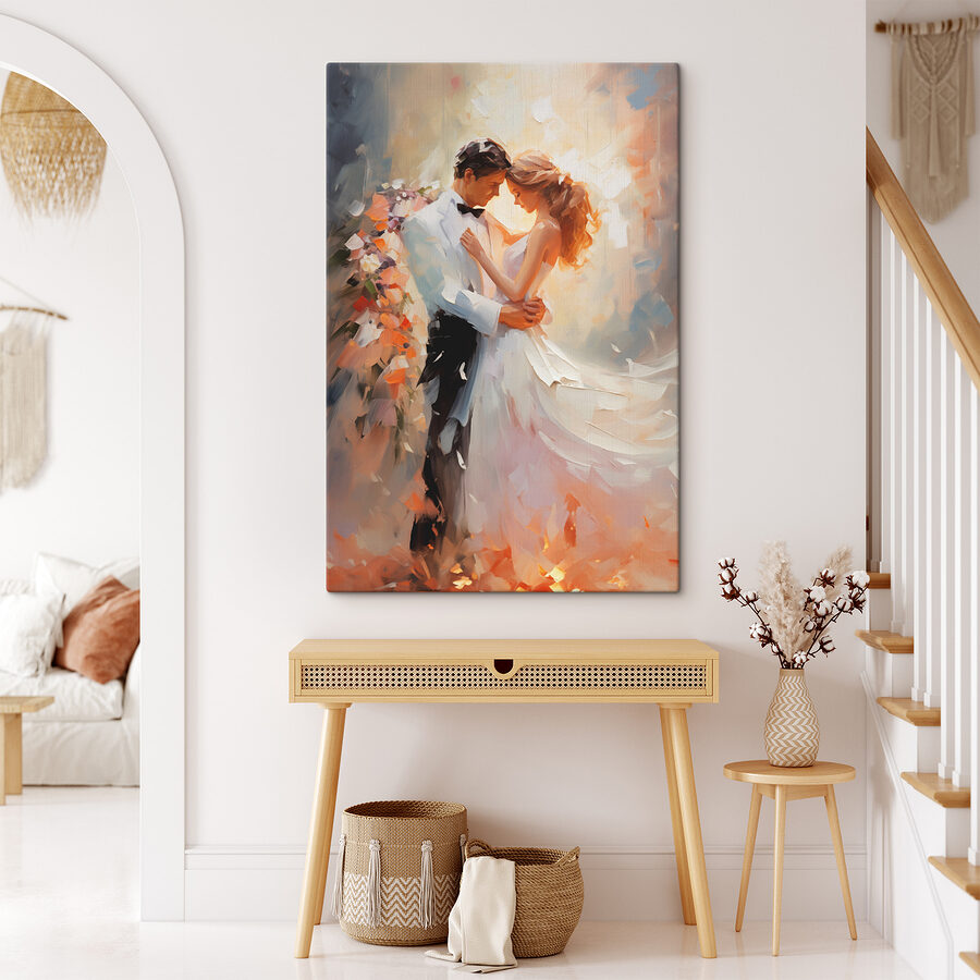 Schilderij van een dansende man en vrouw