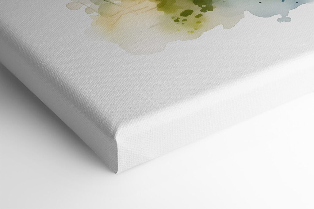 White dog sitting in a field of flowers