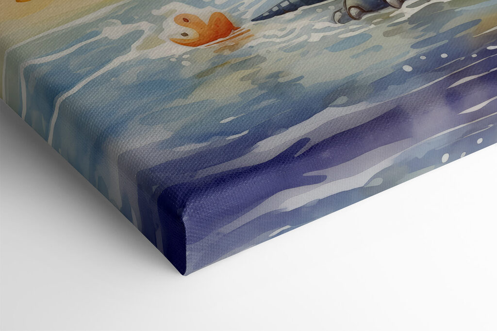 Cartoon of a dinosaur standing in water Cartoon of a dinosaur standing in water