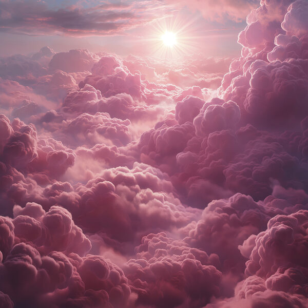 Roze wolken en de zon Roze wolken en de zon