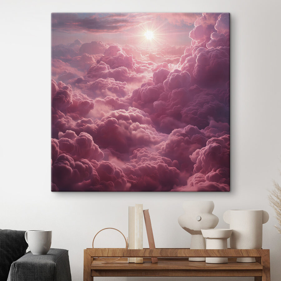Roze wolken en de zon