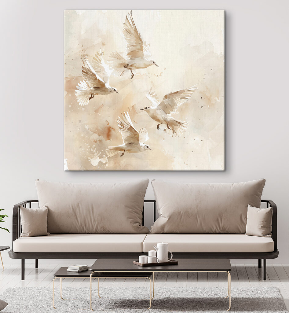 Group of white birds flying Group of white birds flying
