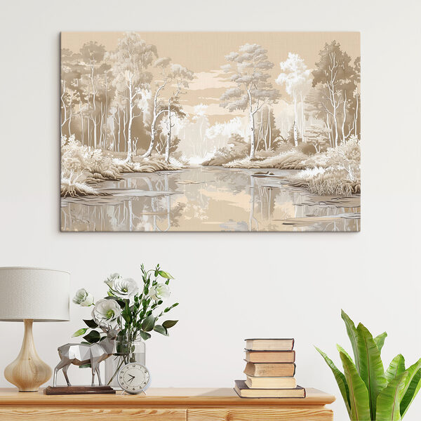 Rivier met bomen en planten Rivier met bomen en planten