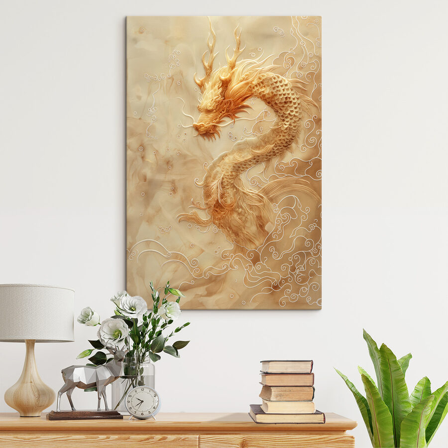 Majestic dragon in swirling clouds Majestic dragon in swirling clouds
