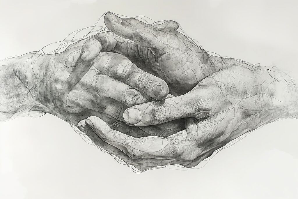 Drawing of two hands Drawing of two hands