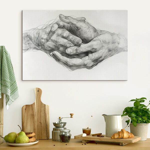 Tekening van twee handen Tekening van twee handen