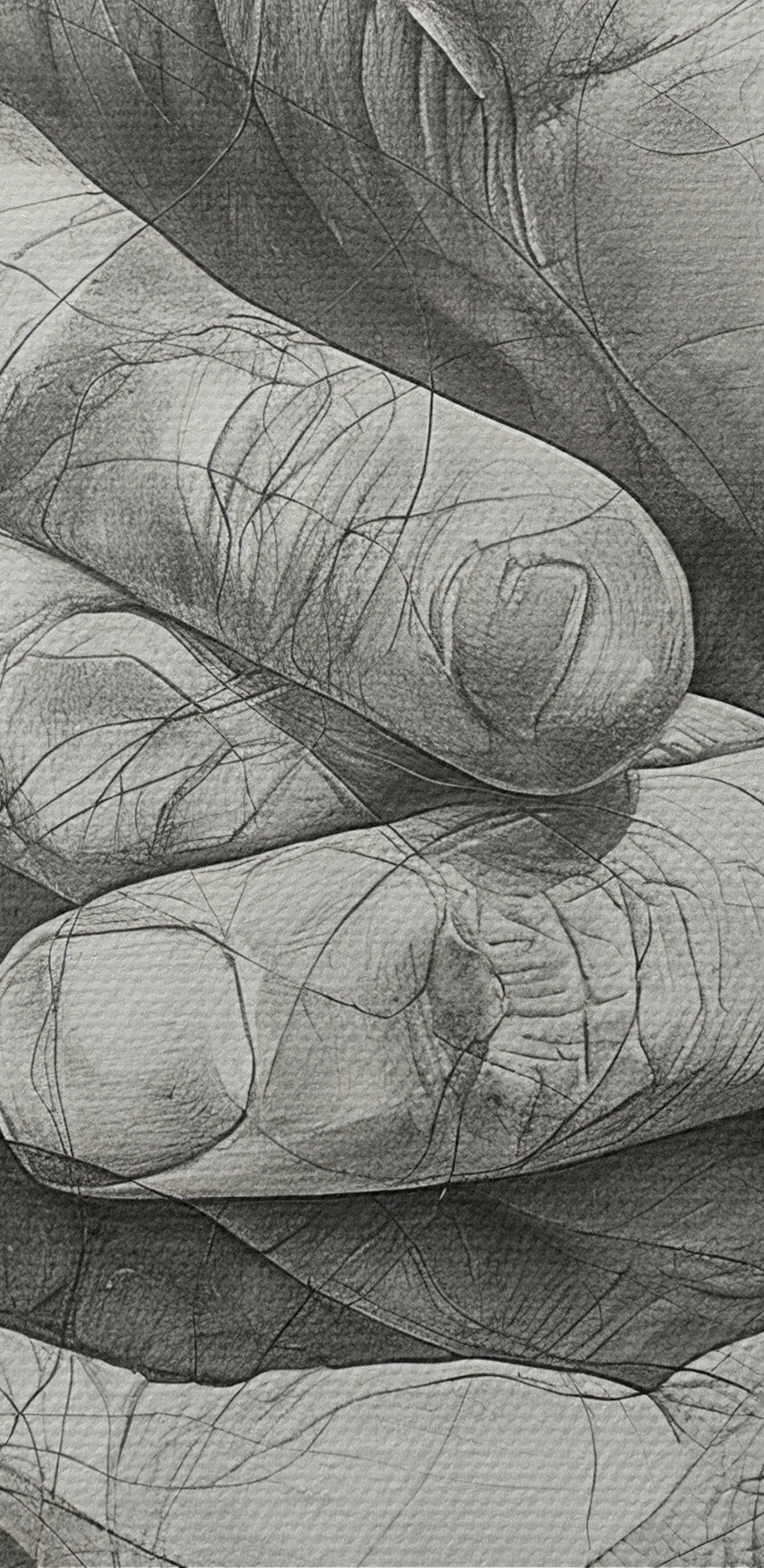 Tekening van twee handen