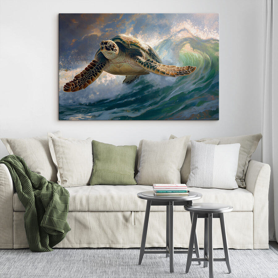 Zeeschildpad zwemmend in de oceaan