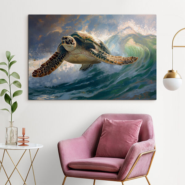 Zeeschildpad zwemmend in de oceaan Zeeschildpad zwemmend in de oceaan
