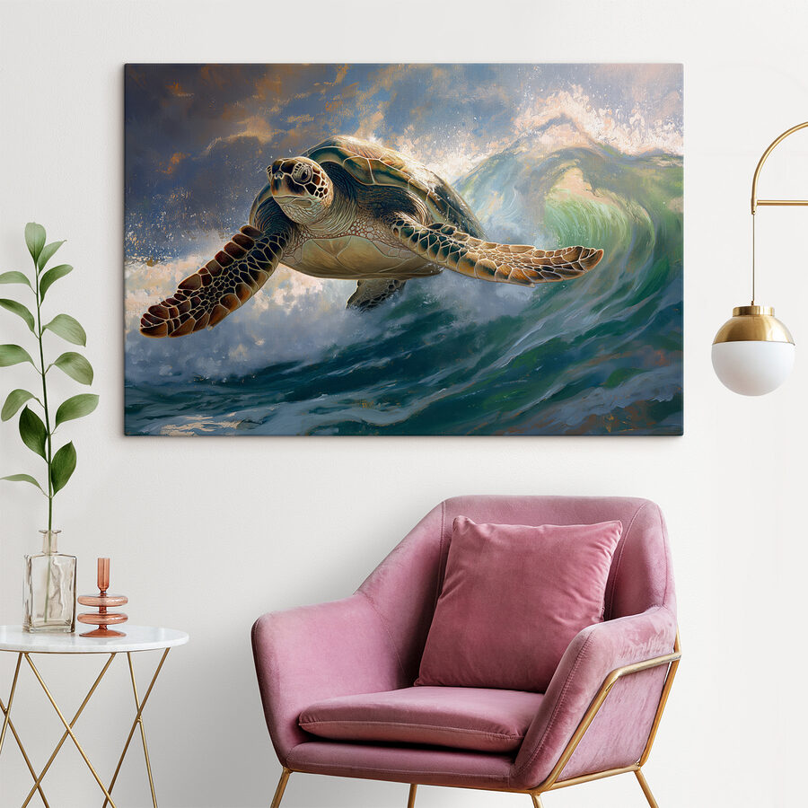Zeeschildpad zwemmend in de oceaan