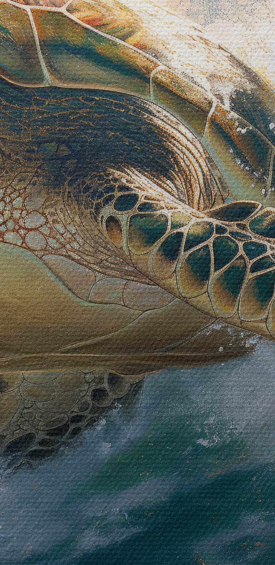 Zeeschildpad zwemmend in de oceaan