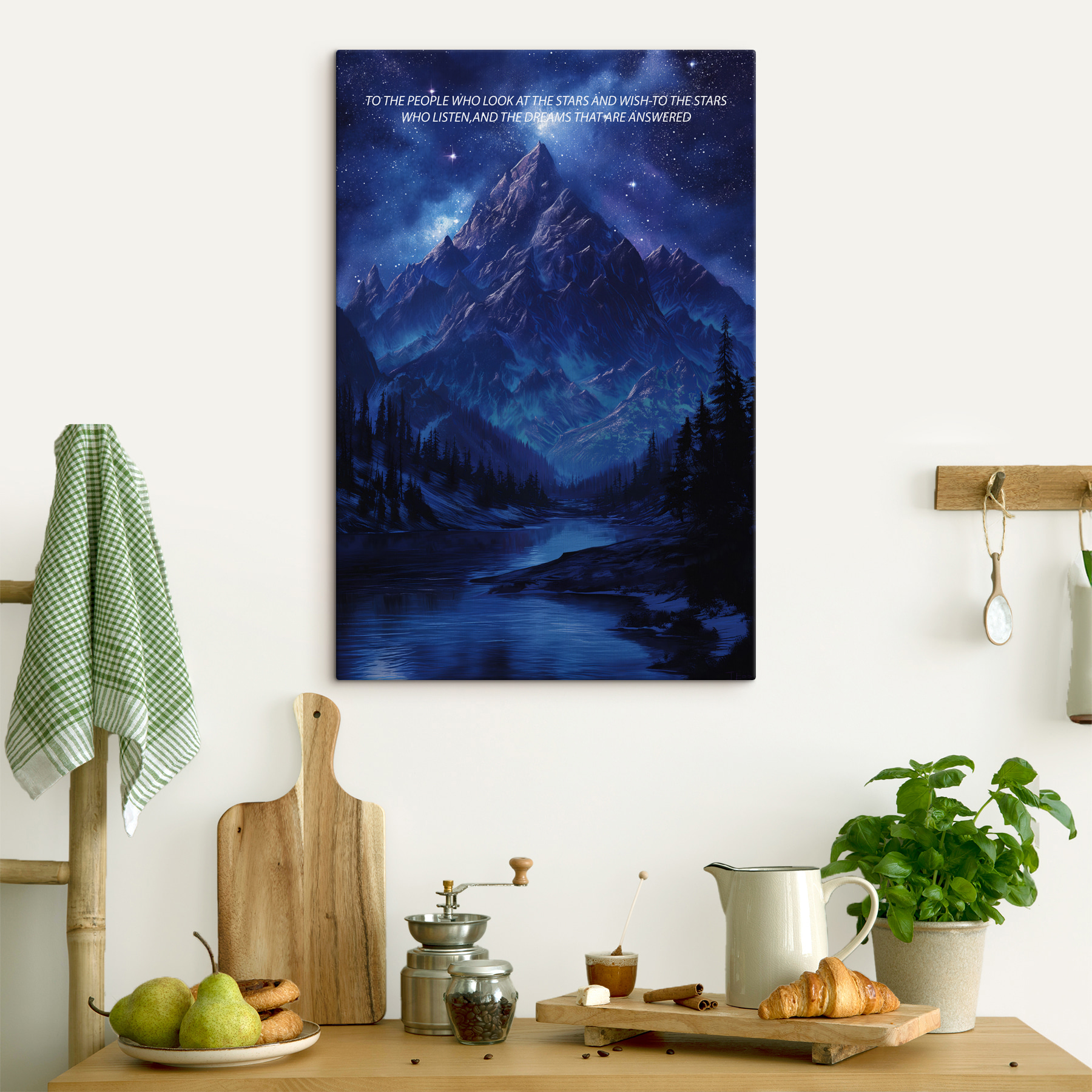 Mountain range with trees and a river