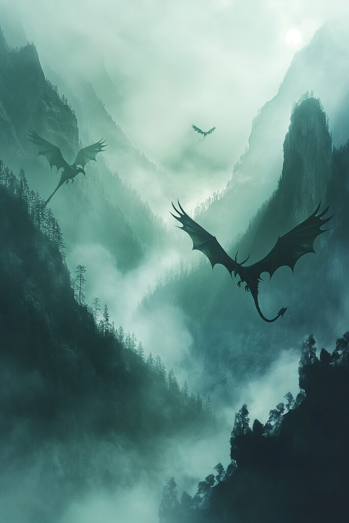 Groep draken vliegend in de lucht s40011p 683x1024 - Groep draken vliegend in de lucht - tegory