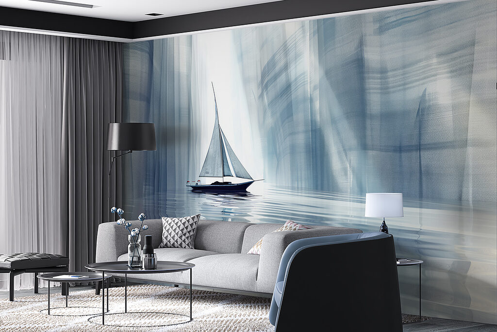 Sailboat in a body of water Sailboat in a body of water