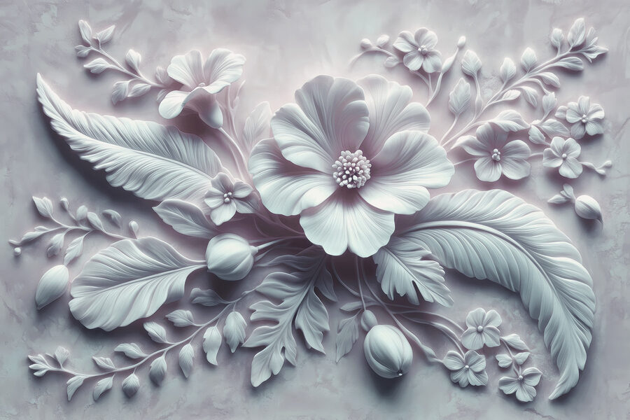 Witte bloem en bladeren