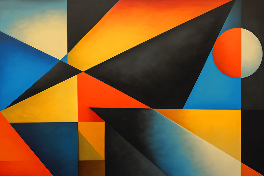 Kleurrijk kunstwerk met een cirkel
