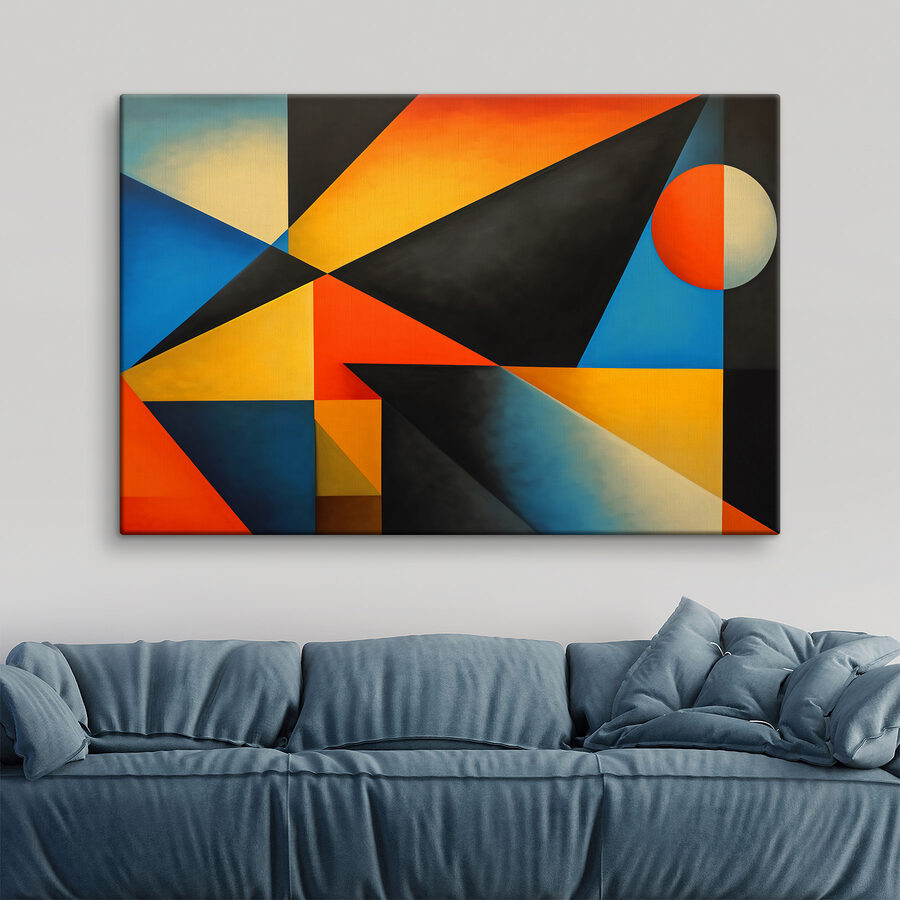 Kleurrijk kunstwerk met een cirkel