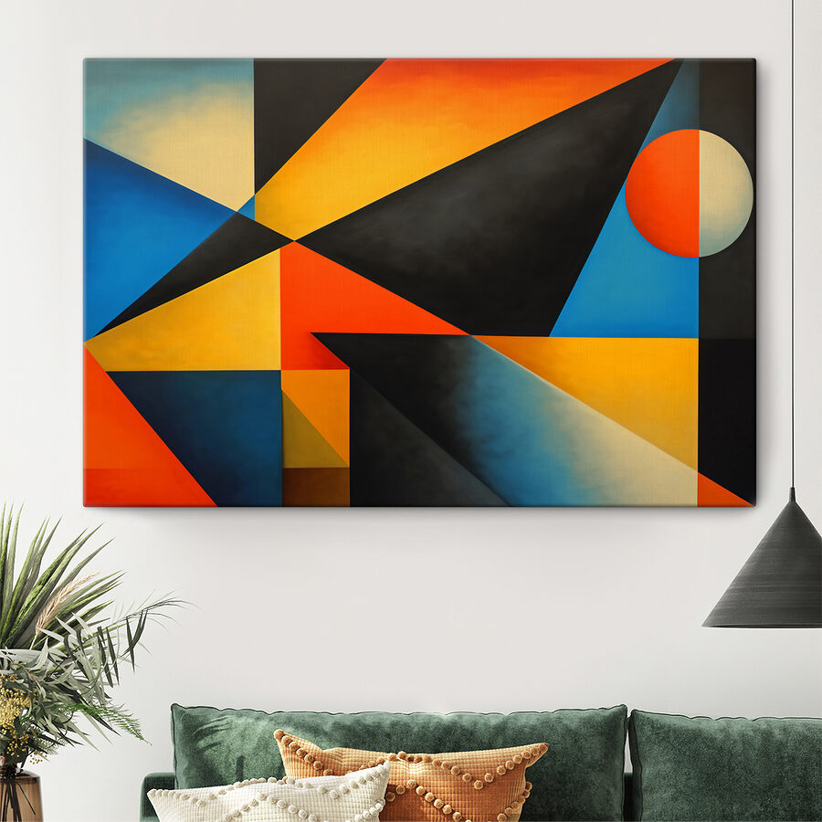 Kleurrijk kunstwerk met een cirkel