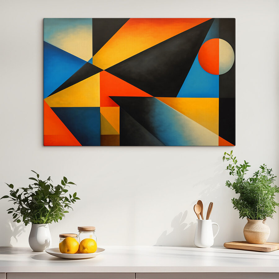 Kleurrijk kunstwerk met een cirkel