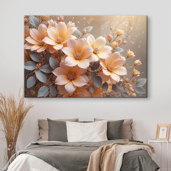Groep bloemen met bladeren Groep bloemen met bladeren