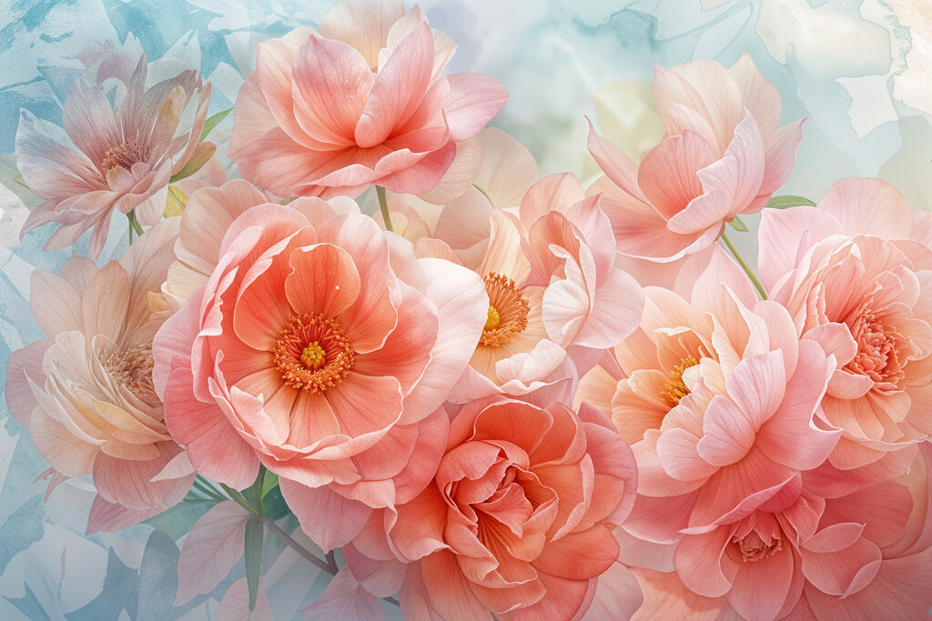 Group of pink flowers