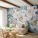 Fotobehang Close-up van een witte bloem