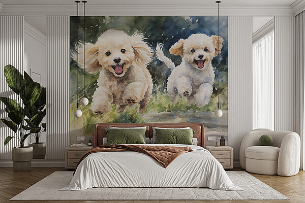 Twee honden springen in de lucht Twee honden springen in de lucht